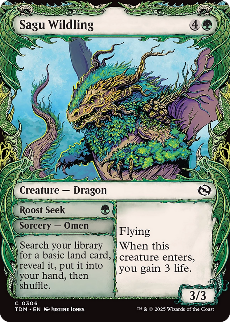 Sagu Wildling // Roost Seek - Common Sorcery — Omen card from Tarkir: Dragonstorm