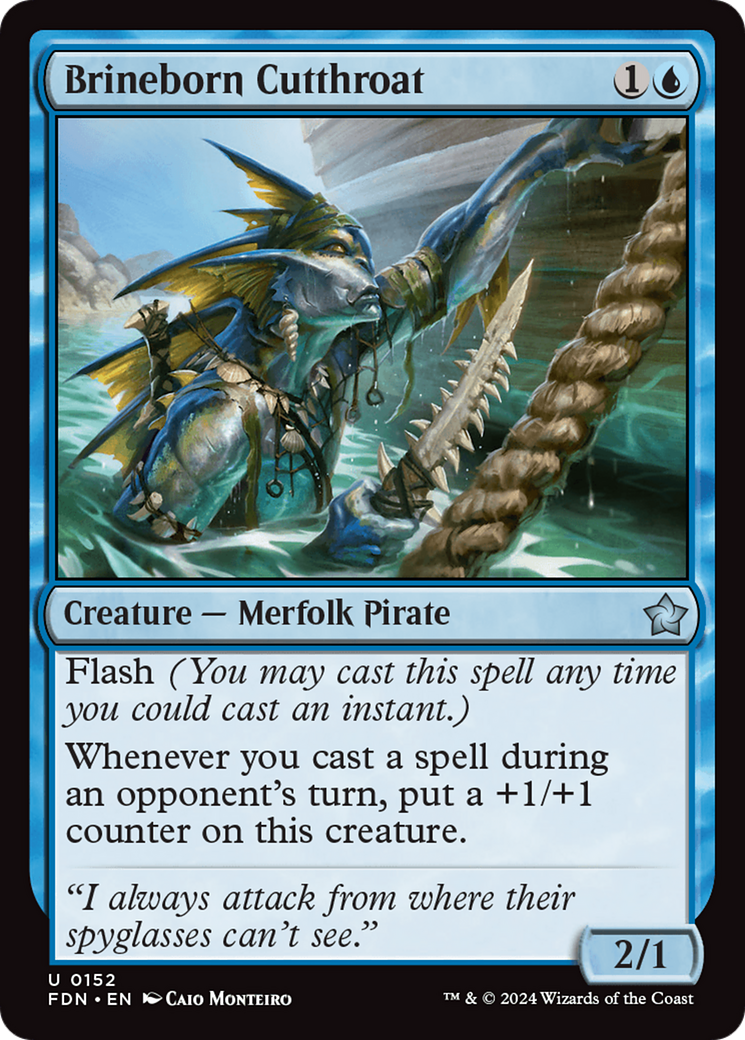 Brineborn Cutthroat - Uncommon Creature — Merfolk Pirate card from Foundations