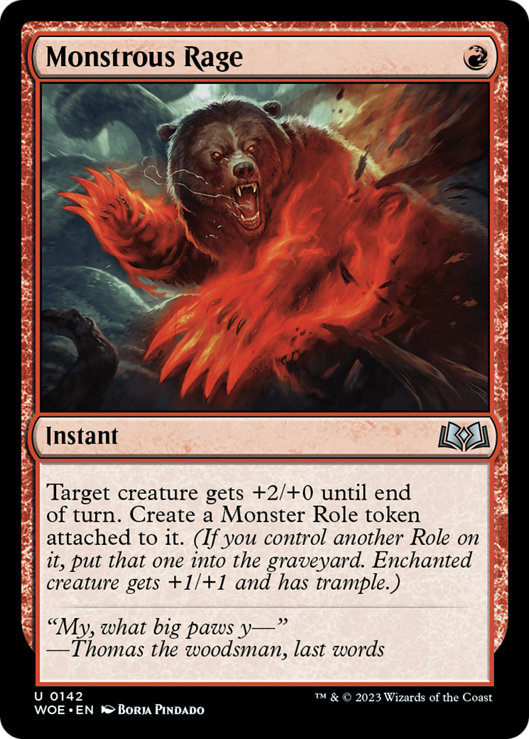Monstrous Rage - Uncommon Instant card from Wilds of Eldraine