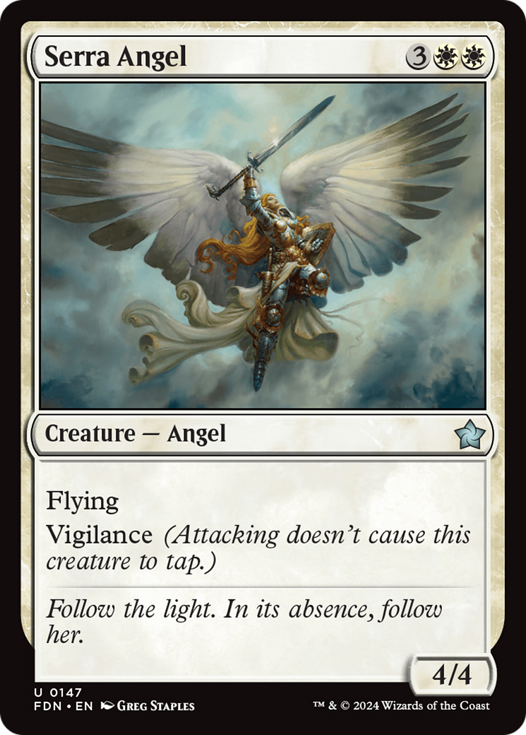 Serra Angel - Uncommon Creature — Angel card from Foundations