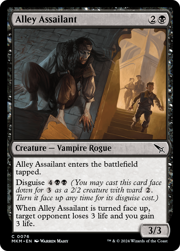 Alley Assailant - Common Creature — Vampire Rogue card from Murders at Karlov Manor